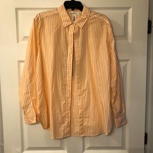 Peach & White Striped button up